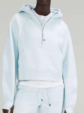 Lululemon Athletica XS/S Light Blue Half-Zip Scuba Hoodie NWOT